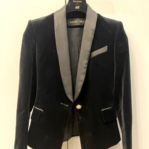 Balmain for H&M BLACK velvet blazer size 4